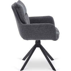 Обеденный набор 1+4 Mebel Elite Luigi 160/240 Paul (Grey Marble/Black/Dark Grey) Thumb