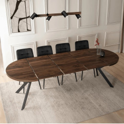 Обеденный набор 1+4 Mebel Elite Lukas 100/250 Peru (Walnut/Black) Thumb