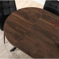 Обеденный набор 1+4 Mebel Elite Lukas 100/250 Peru (Walnut/Black) Thumb