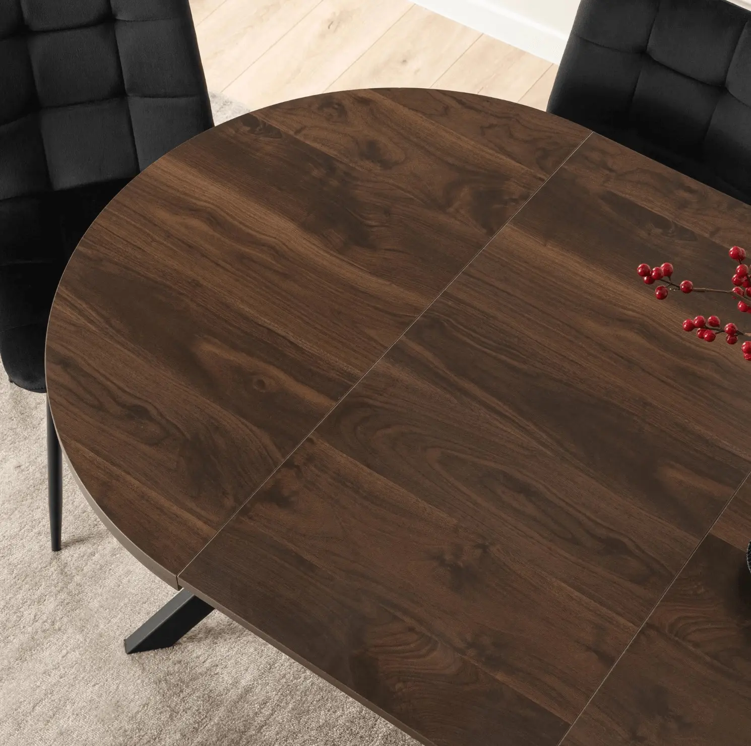 Обеденный набор 1+4 Mebel Elite Lukas 100/250 Peru (Walnut/Black) - 4