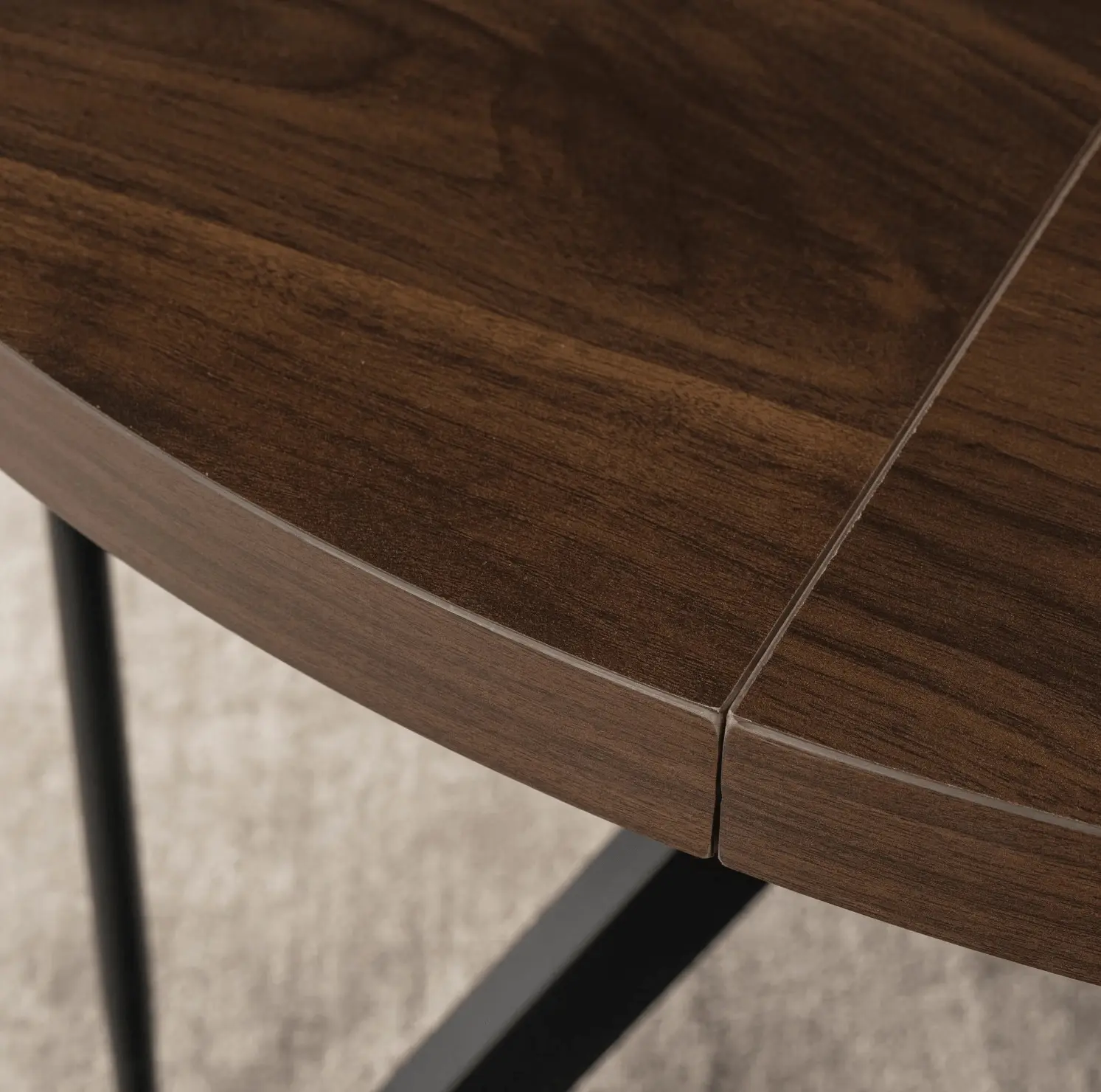 Обеденный набор 1+4 Mebel Elite Lukas 100/250 Peru (Walnut/Black) - 5