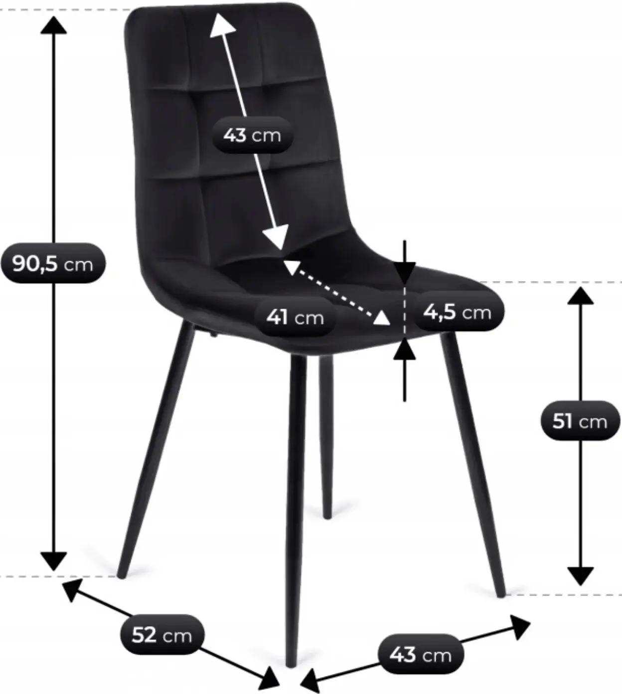 Обеденный набор 1+4 Mebel Elite Lukas 100/250 Peru (Walnut/Black) - 9