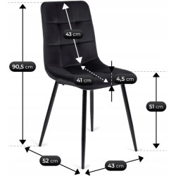 Обеденный набор 1+4 Mebel Elite Max 80/160 Peru (Craft Oak/Black) Thumb