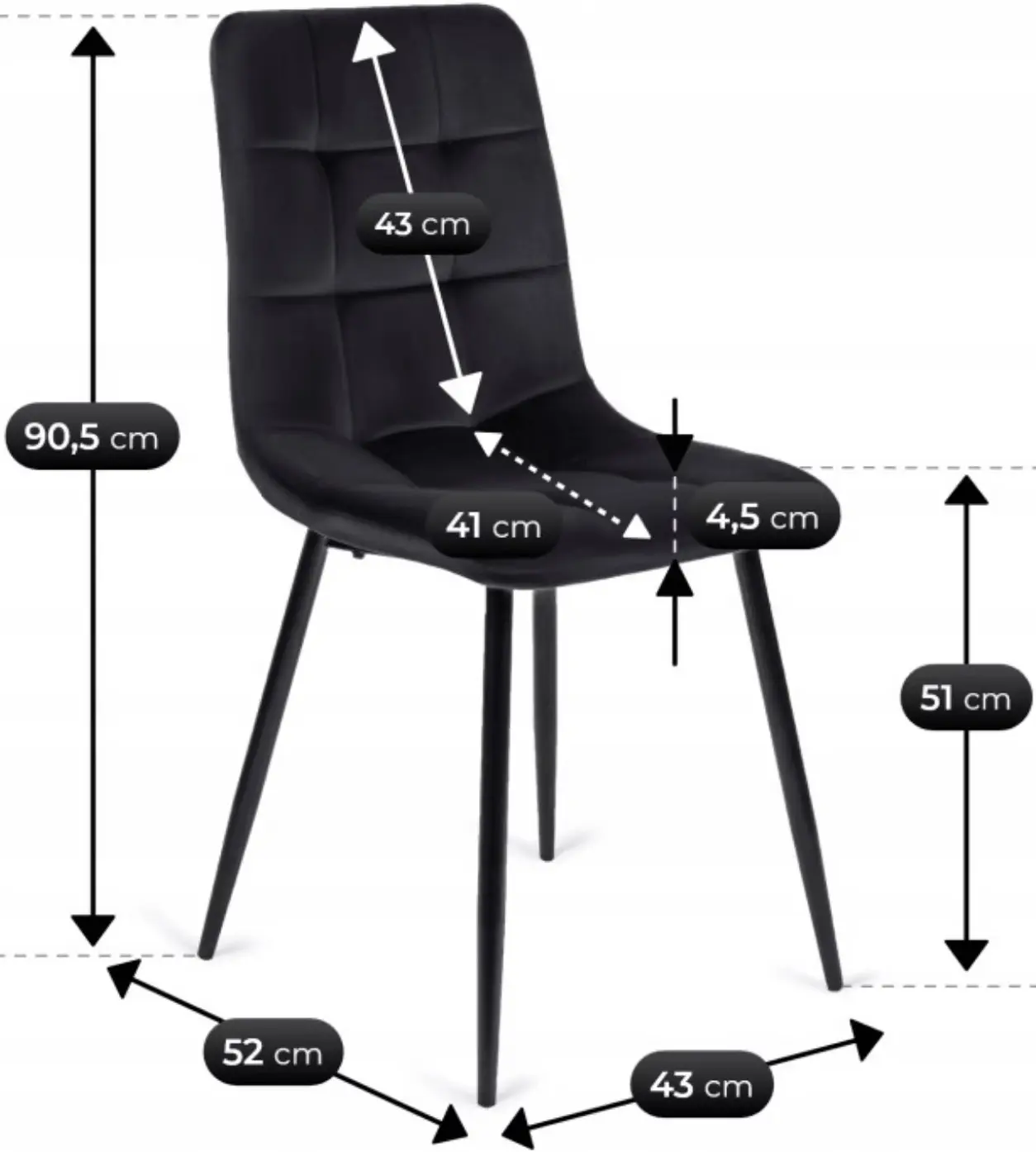 Обеденный набор 1+4 Mebel Elite Max 80/160 Peru (Craft Oak/Black) - 8