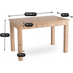 Обеденный набор 1+4 Mebel Elite Skubi 120/160 Rodri (Artisan Oak/Beige) Thumb