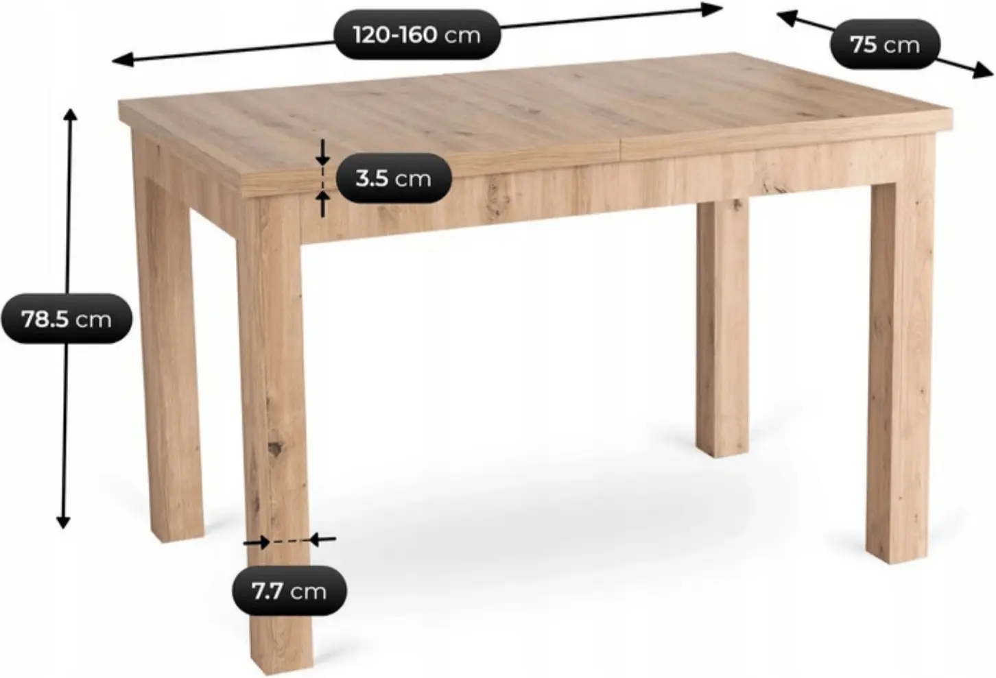Обеденный набор 1+4 Mebel Elite Skubi 120/160 Rodri (Artisan Oak/Beige) - 6