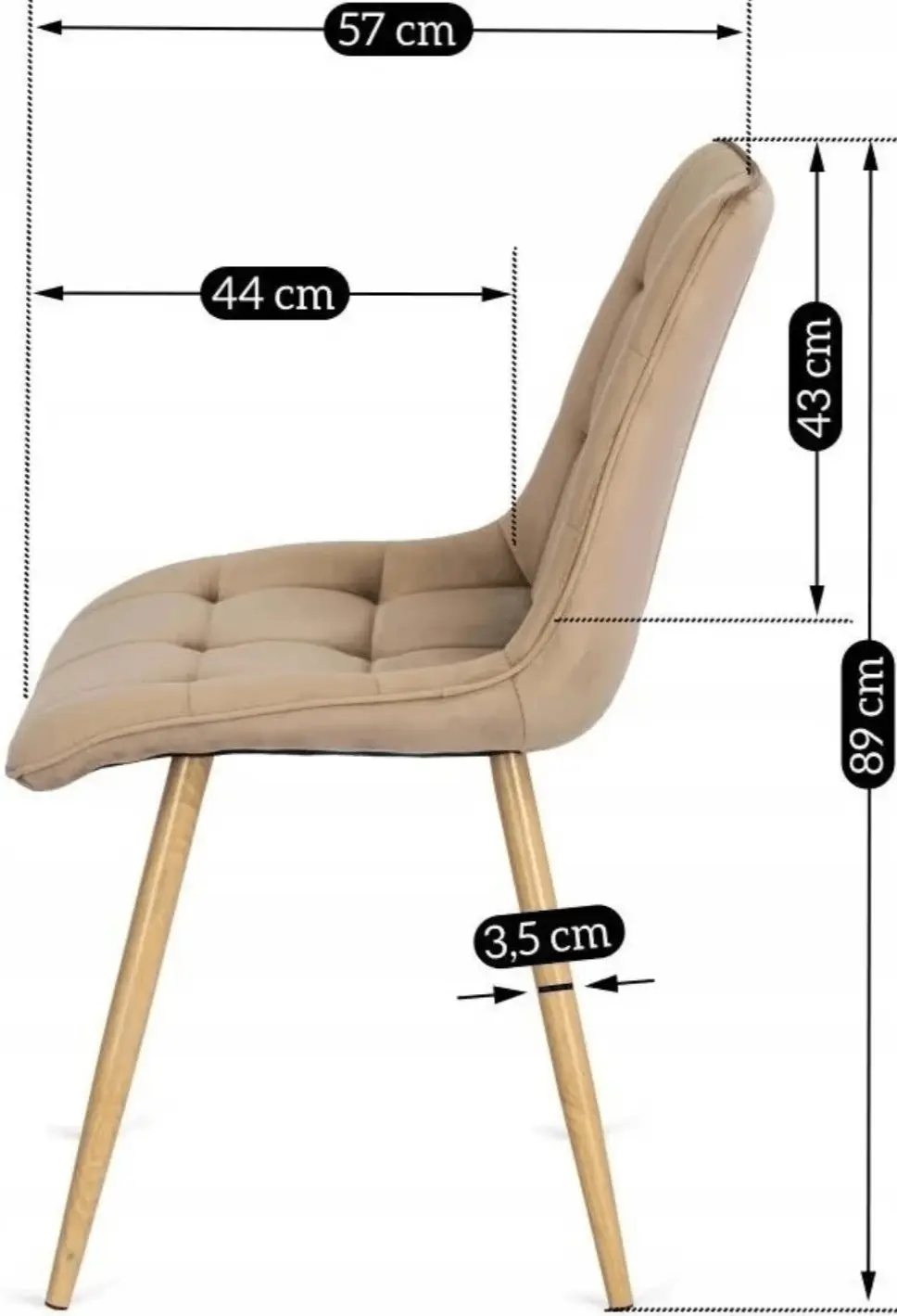 Обеденный набор 1+4 Mebel Elite Skubi 120/160 Rodri (Artisan Oak/Beige) - 9