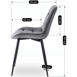 Set masa si scaune 1+6 Mebel Elite Harry 102/142 Chris (Craft Oak/Black/Grey) Thumb