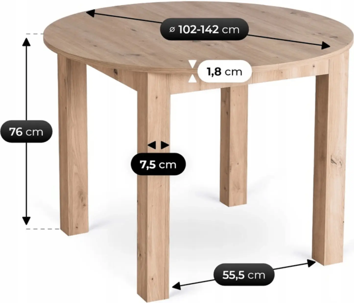 Обеденный набор 1+6 Mebel Elite Harry 102/142 Fredy (Artisan Oak/Grey) - 4