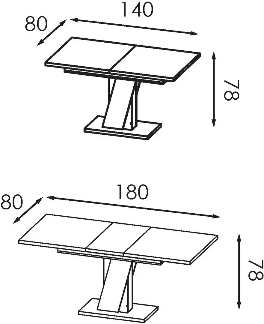 Set de sufragerie Modern Slider 140/180x80x80 Craft Oak Gray/Slate Gray + Sunrise C-22 Gray/Beech (1+4)