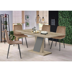 Set de sufragerie Modern Slider 140/180x80x80 Craft Oak Gray/Slate Gray + Yasen DC 5012 S Golden Brown/Black (1+4)