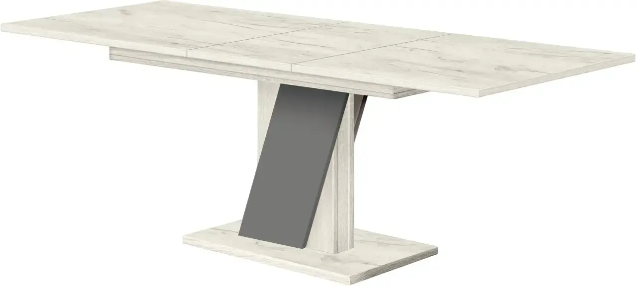 Обеденный набор Modern Slider 140/180x80x80 Craft Oak White/Slate Gray + Fabrik Home Sam Светло-серый (1+4)