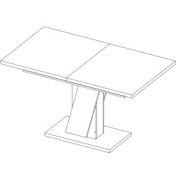 Set de sufragerie Modern Slider 140/180x80x80 Craft Oak White/Slate Gray + Sunrise C-24 PU Beige/Beech (1+4) Thumb