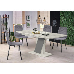 Set de sufragerie Modern Slider 140/180x80x80 Craft Oak White/Slate Gray + Yasen DC 5012 S Grey/Black (1+4)