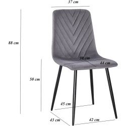Set de sufragerie Modern Slider 140/180x80x80 Craft Oak White/Slate Gray + Yasen DC 5012 S Grey/Black (1+4) Thumb