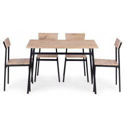 Set de sufragerie Modern Home Malmo 1+4 (Natural/Black) Thumb