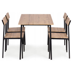 Set de sufragerie Modern Home Malmo 1+4 (Natural/Black) Thumb