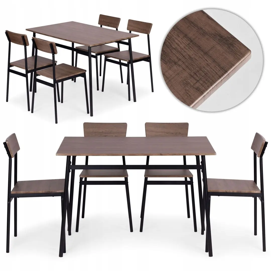 Set de sufragerie Modern Home Malmo 1+4 (Brown/Black)