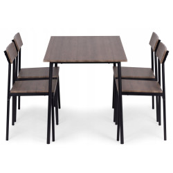 Set de sufragerie Modern Home Malmo 1+4 (Brown/Black) Thumb