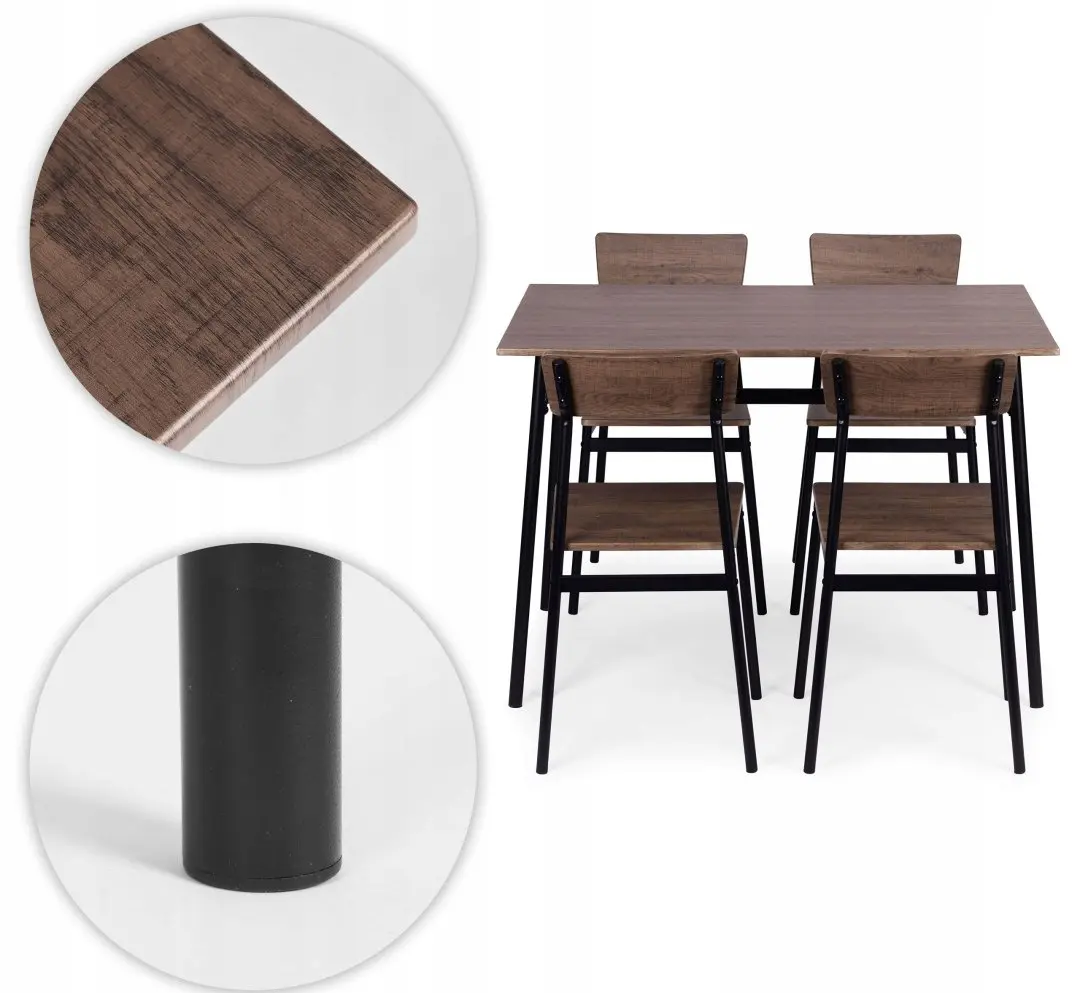 Set de sufragerie Modern Home Malmo 1+4 (Brown/Black)