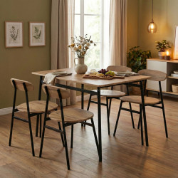 Set de sufragerie Modern Home Oslo 1+4 (Natural/Black)