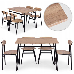 Set de sufragerie Modern Home Oslo 1+4 (Natural/Black) Thumb