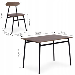 Set de sufragerie Modern Home Oslo 1+4 (Brown/Black) Thumb