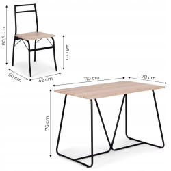 Обеденный набор Modern Home Paris 1+4 (Natural/Black) Thumb