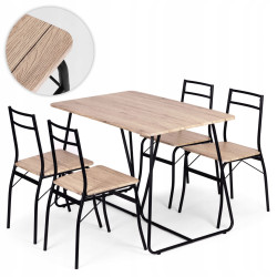 Обеденный набор Modern Home Paris 1+4 (Natural/Black) Thumb