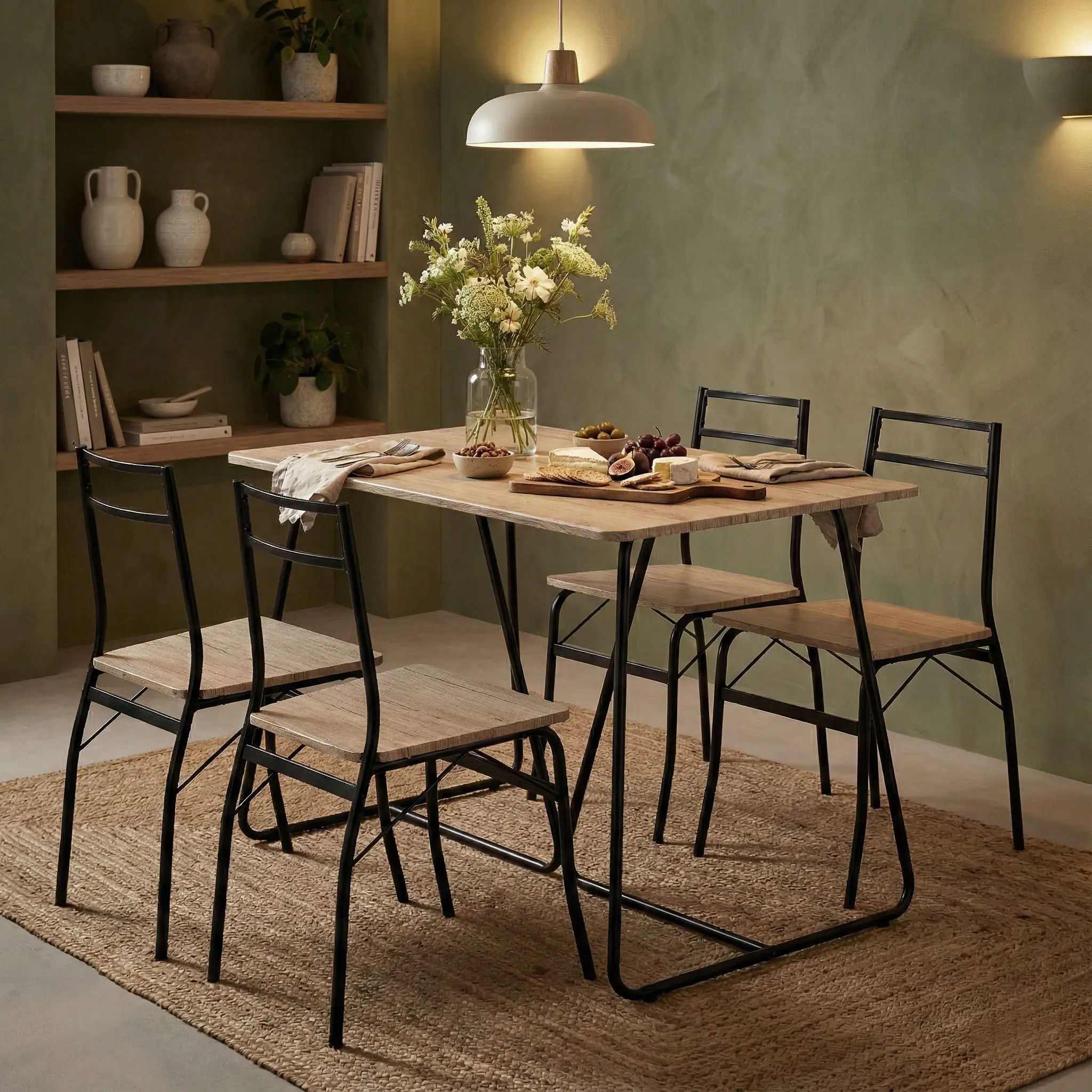 Обеденный набор Modern Home Paris 1+4 (Natural/Black)