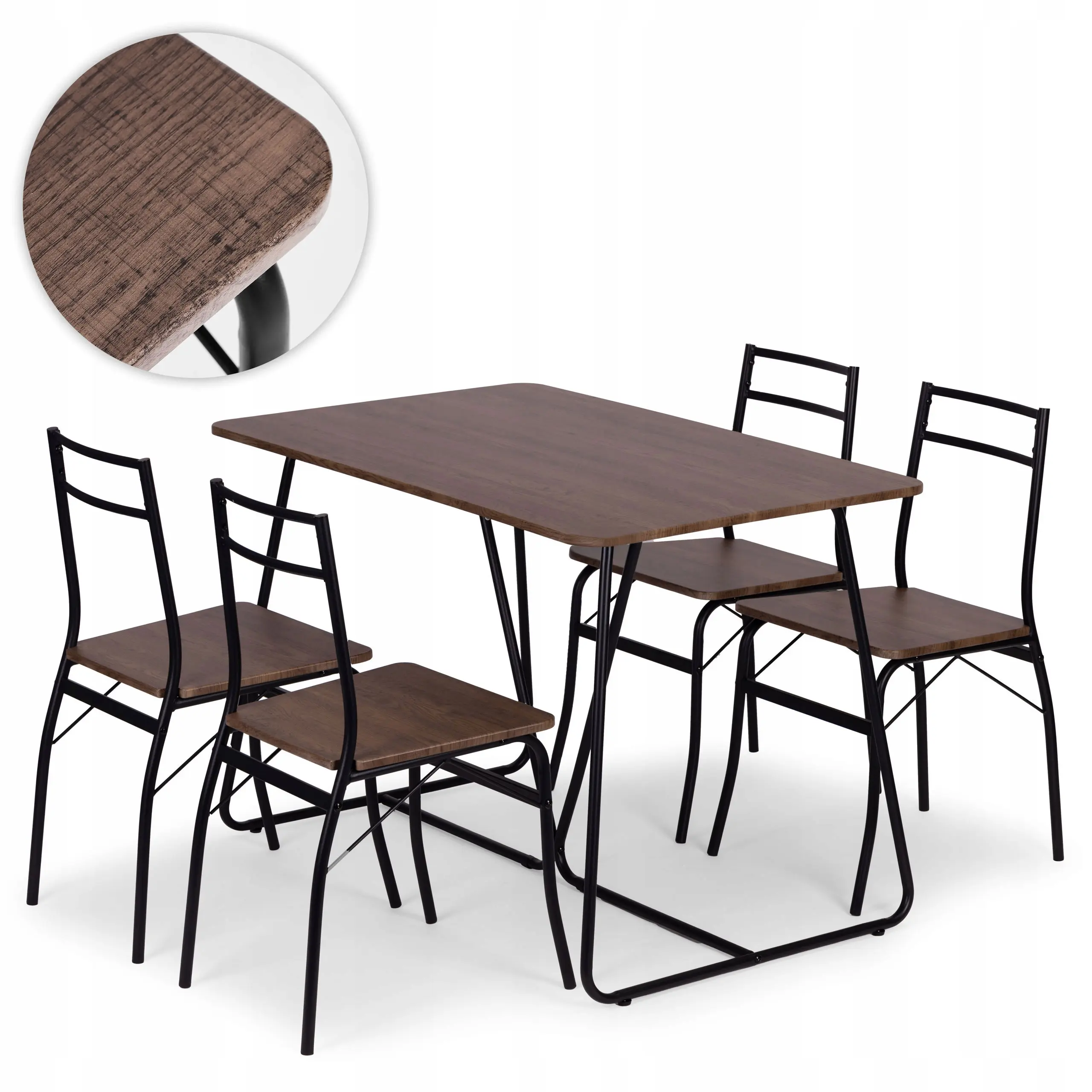 Set de sufragerie Modern Home Paris 1+4 (Brown/Black)