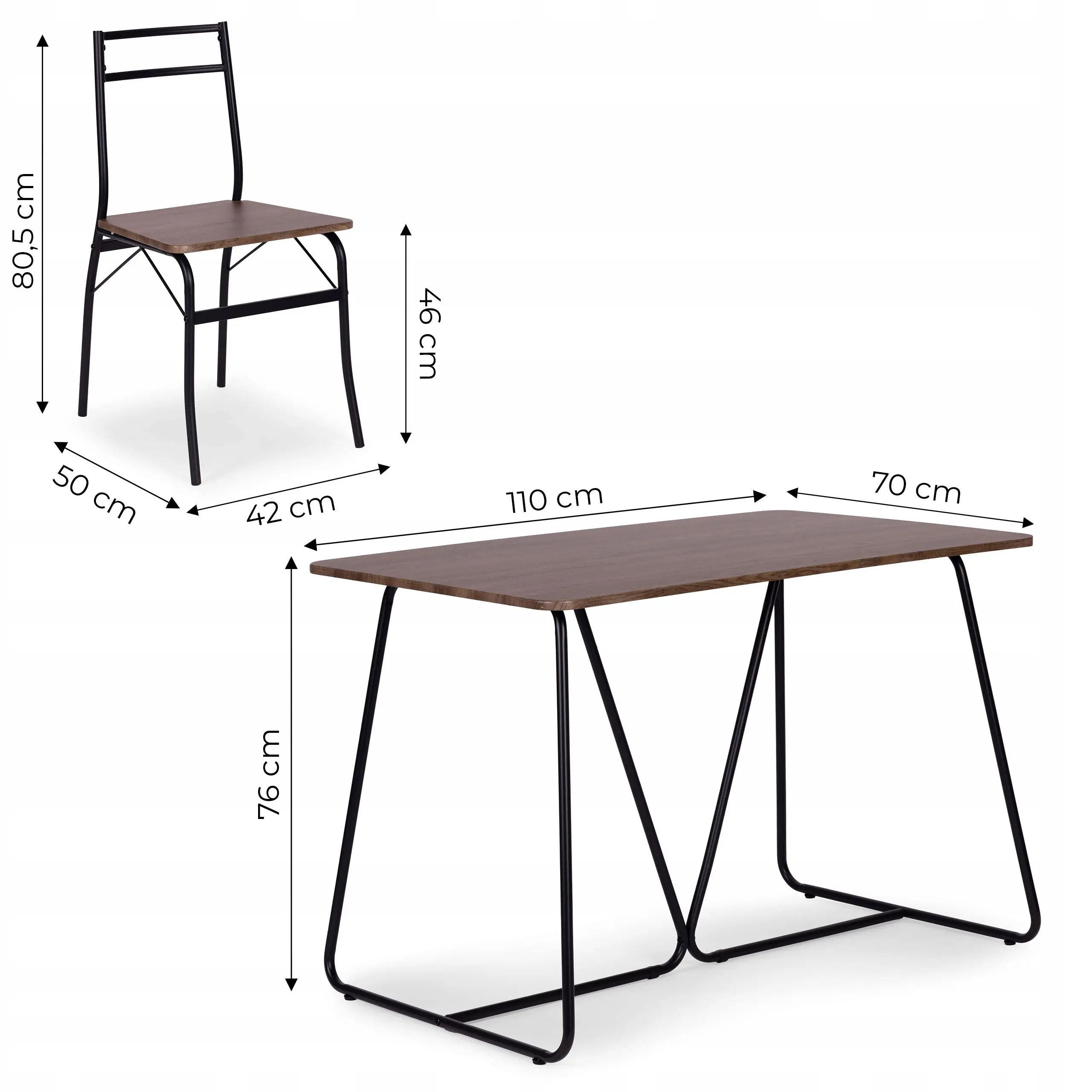 Set de sufragerie Modern Home Paris 1+4 (Brown/Black)