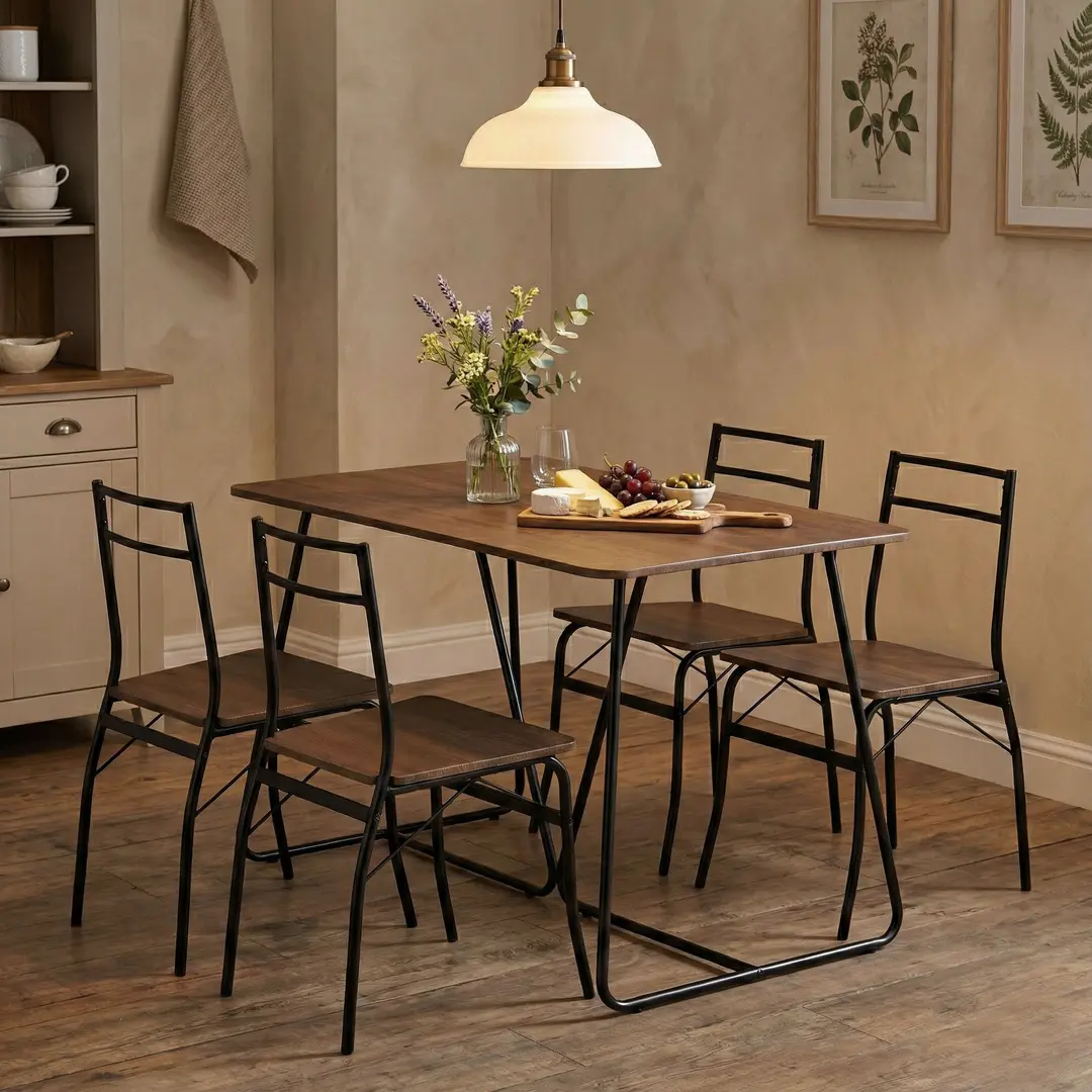 Set de sufragerie Modern Home Paris 1+4 (Brown/Black)