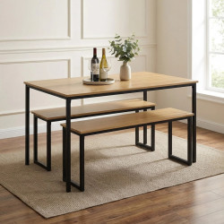 Обеденный набор ModernHome CZCY1106075T-MD-O 1+2 (Natura/Black) Thumb