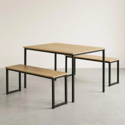 Обеденный набор ModernHome CZCY1106075T-MD-O 1+2 (Natura/Black) Thumb