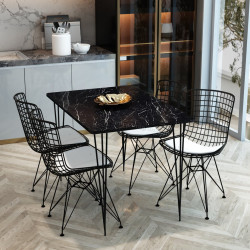 Обеденный набор Prestige Bendir 70x110cm 1+4 (White/Black)