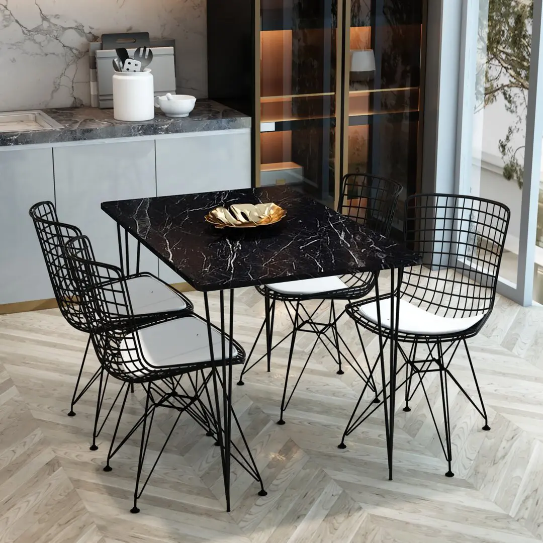 Обеденный набор Prestige Bendir 70x110cm 1+4 (White/Black)