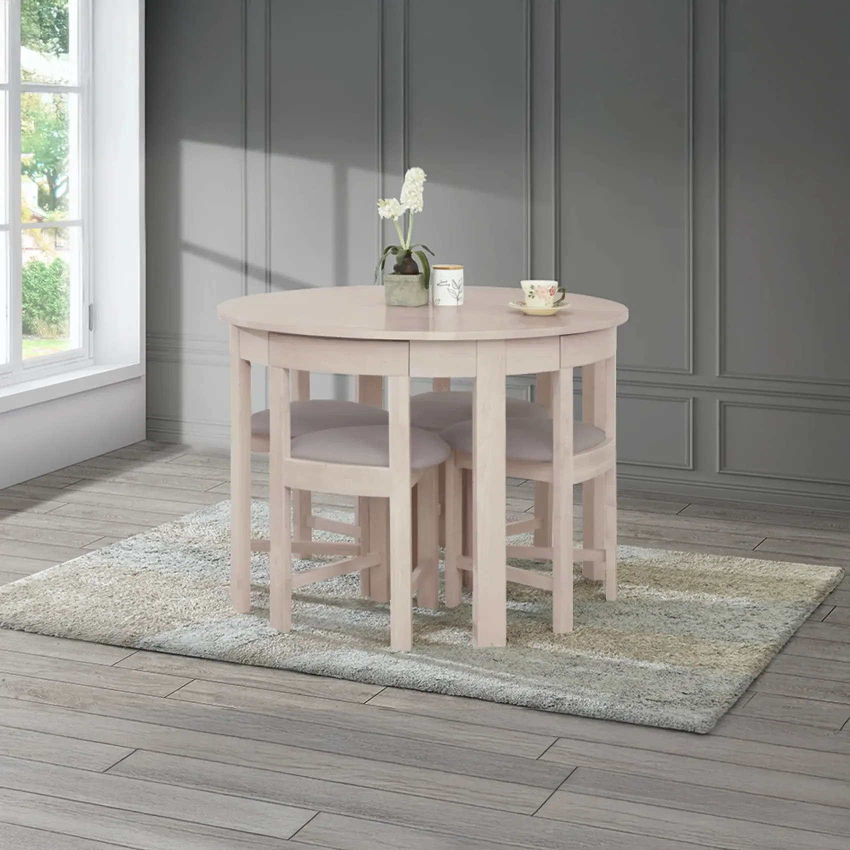 Обеденный набор Tempo Kondela Domio 1+4 (Beige/Grey) - 5