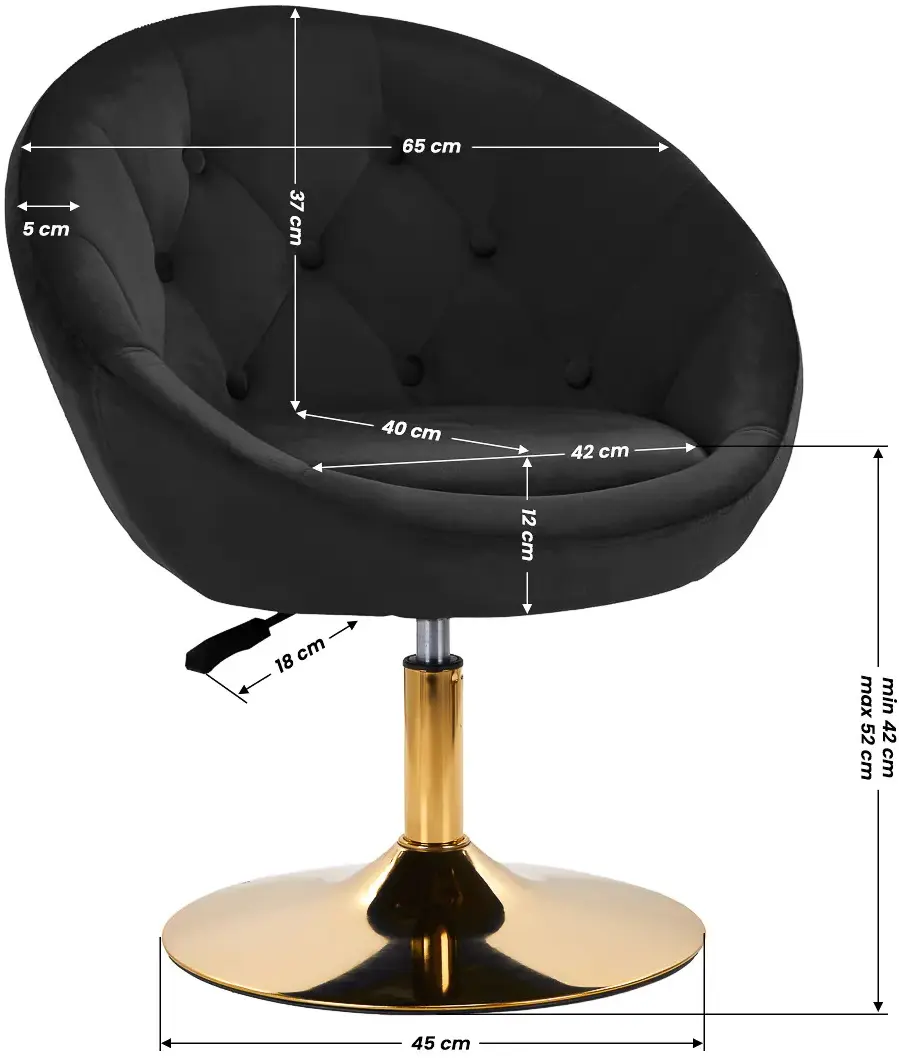 Кресло 4Rico QS-BL12G 148144 Velvet (Black/Gold)