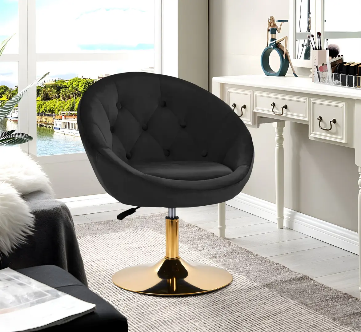 Кресло 4Rico QS-BL12G 148144 Velvet (Black/Gold)