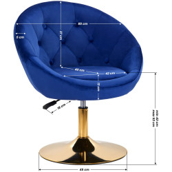 Кресло 4Rico QS-BL12G 148145 Velvet (Dark Blue/Gold) Thumb