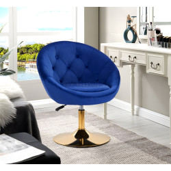 Fotoliu 4Rico QS-BL12G 148145 Velvet (Dark Blue/Gold)