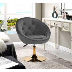 Fotoliu 4Rico QS-BL12G 148146 Velvet (Dark Gray/Gold)