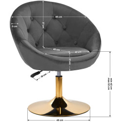 Fotoliu 4Rico QS-BL12G 148146 Velvet (Dark Gray/Gold) Thumb