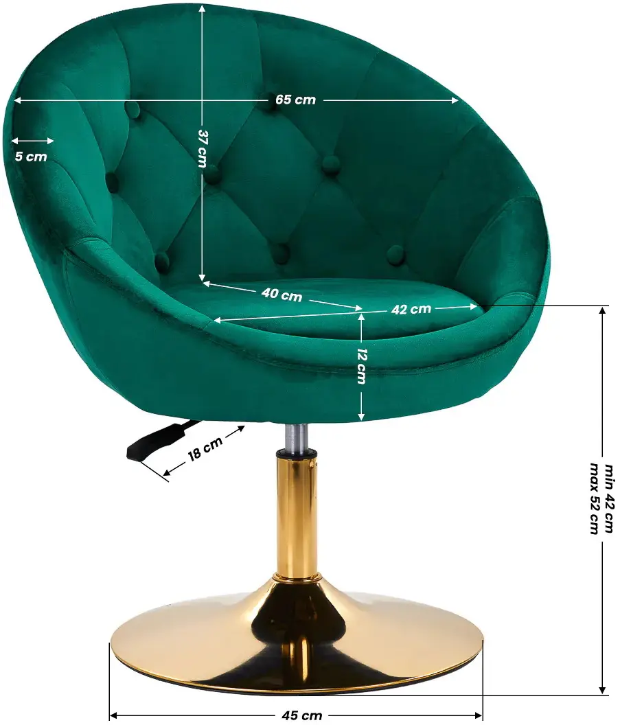 Кресло 4Rico QS-BL12G 148147 Velvet (Green/Gold)