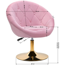 Fotoliu 4Rico QS-BL12G 151019 Velvet (Pink/Gold) Thumb