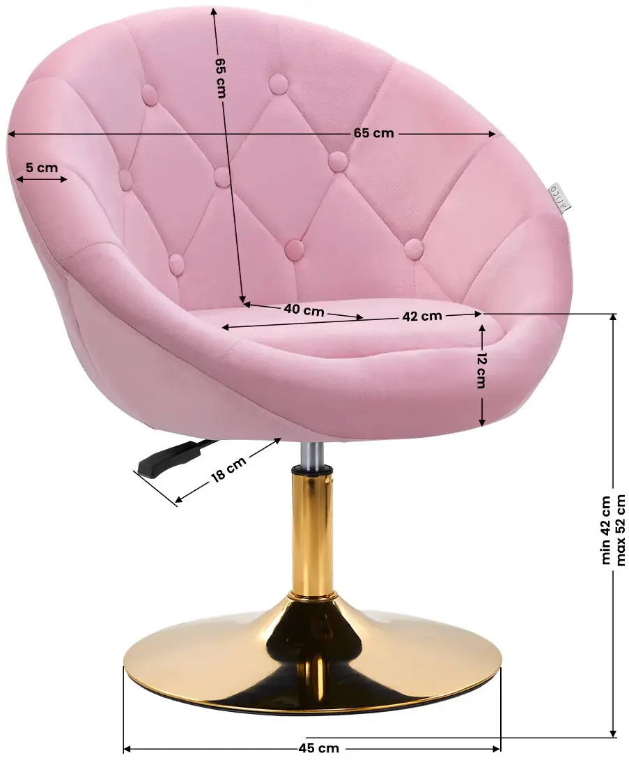 Fotoliu 4Rico QS-BL12G 151019 Velvet (Pink/Gold)