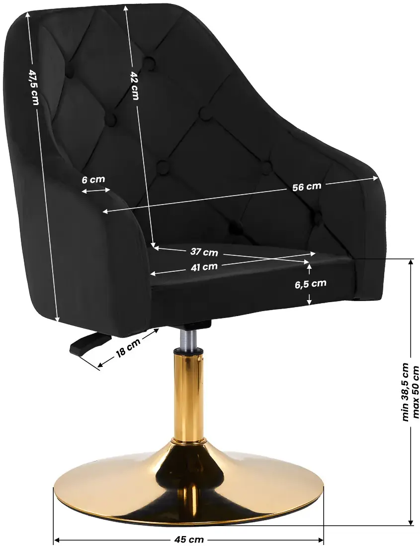 Fotoliu 4Rico QS-BL14G 148148 Velvet (Black/Gold)