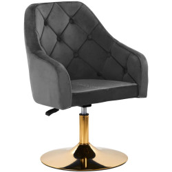 Fotoliu 4Rico QS-BL14G 148152 Velvet (Dark Gray/Gold)