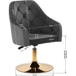 Fotoliu 4Rico QS-BL14G 148152 Velvet (Dark Gray/Gold) Thumb